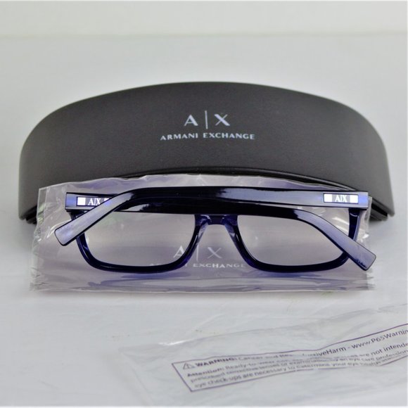 Armani Exchange Men AX3007 Blue Eyeglasses & Case - Picture 3 of 9
